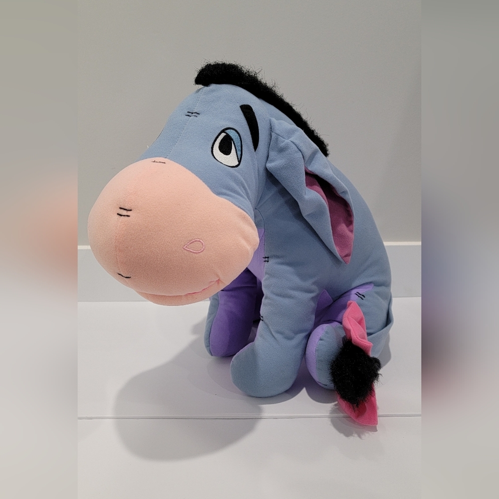 Rare Vintage Disney Eeyore Lovey Plush Fabric Eyes Fisher Price 2003-large